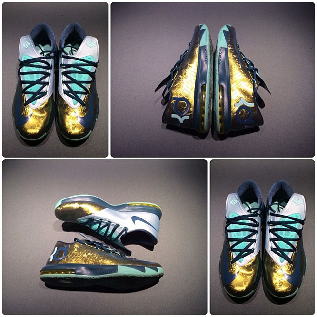 KD6,杜兰特 杜兰特拿下54分 KD6 未市售版黄金配色实物曝光