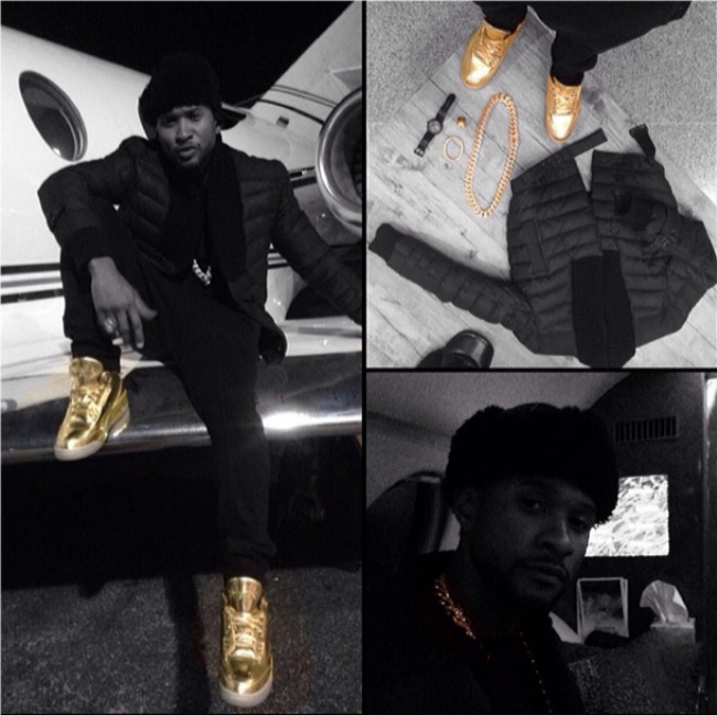 Usher,明星上脚 AJ3 Gold Usher 上脚黄金版 Air Jordan 3 ＂Gold＂