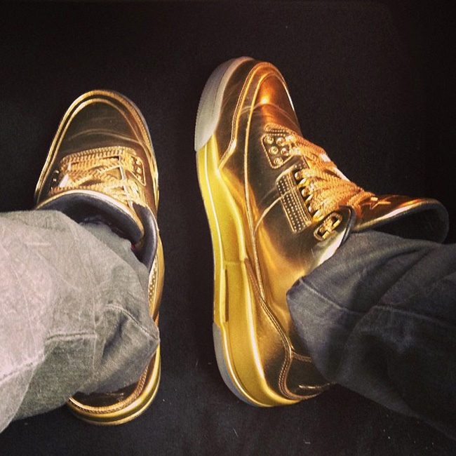 Usher,明星上脚 AJ3 Gold Usher 上脚黄金版 Air Jordan 3 ＂Gold＂