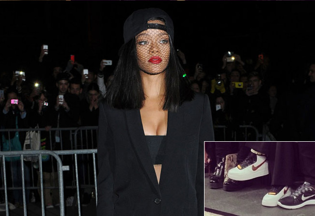 Rihanna提前着用Riccardo,Tis 纪梵希联名 Rihanna 上脚 Riccardo Tisci x Nike Air Force 1 Hi