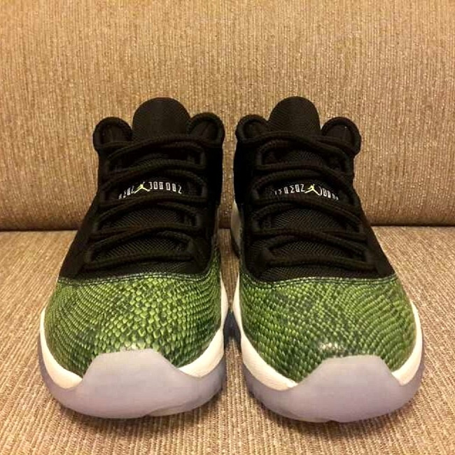 Air Jordan 11 Low,AJ11 Low,AJ1 AJ11 Low 低帮售价市场价 Air Jordan 11 Low ＂Green Snakeskin＂ 实物图赏