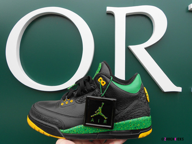 AJ3,Air Jordan 3,球鞋定制 俄勒冈鸭子AJ3 Air Jordan 3 ＂Oregon Ducks The Big O＂ 定制鞋款