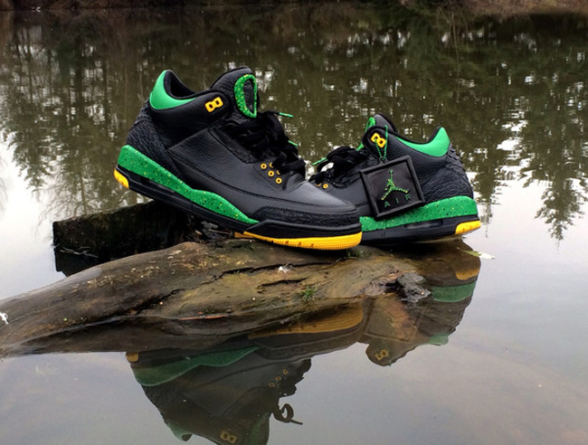 AJ3,Air Jordan 3,球鞋定制 俄勒冈鸭子AJ3 Air Jordan 3 ＂Oregon Ducks The Big O＂ 定制鞋款