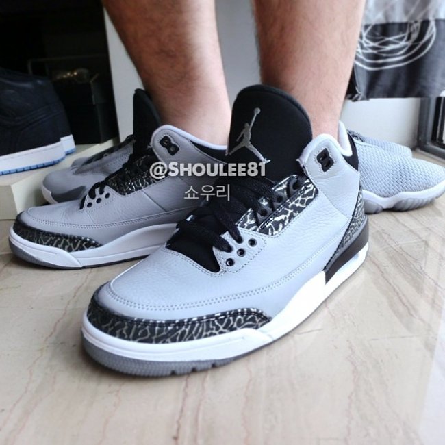 AJ3,Air Jordan 3,136064-004 AJ3灰狼136064-004 398614-004 Air Jordan 3 ＂Wolf Grey＂ 更多上脚实拍