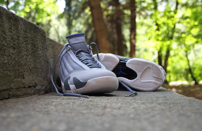 487471-004,AJ14,Air Jordan 14 487471-004AJ14灰狼运动蓝 Air Jordan 14 “Wolf Grey” 实物图赏
