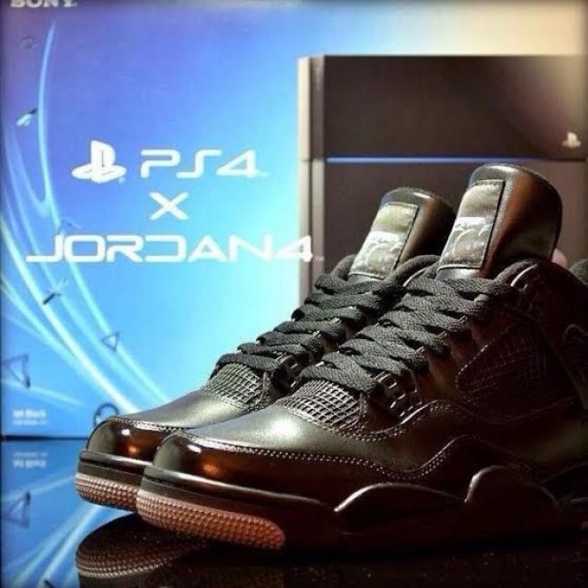 AJ4,Air Jordan 4,球鞋定制 AJ4 Air Jordan 4 “PlayStation 4” 实物曝光