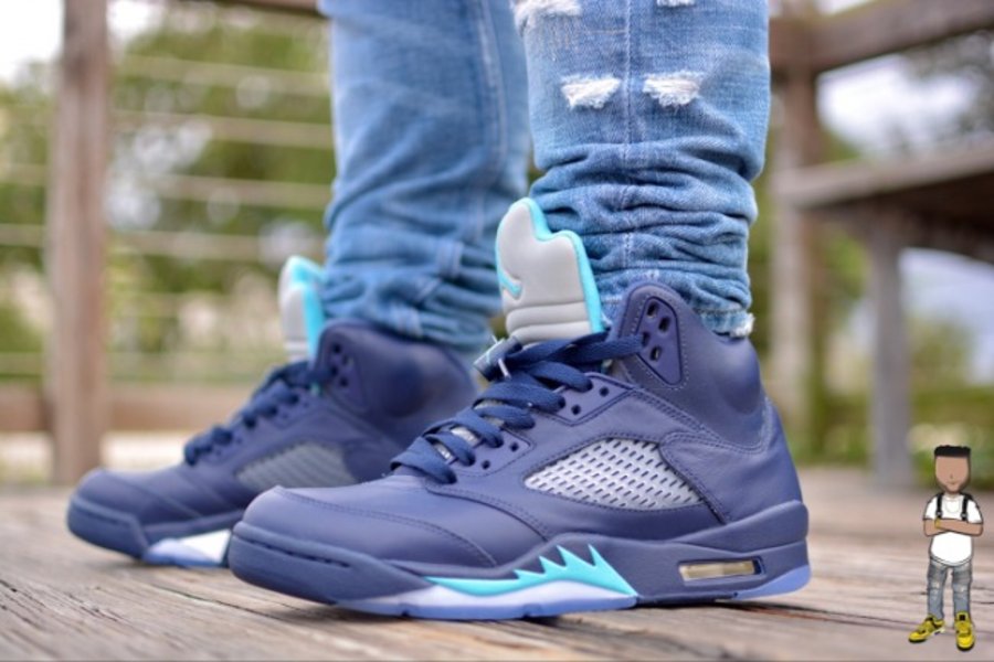 136027-405,AJ5,Air Jordan 5 136027-405AJ5午夜蓝 Air Jordan 5 “Midnight Navy”午夜蓝上脚实拍