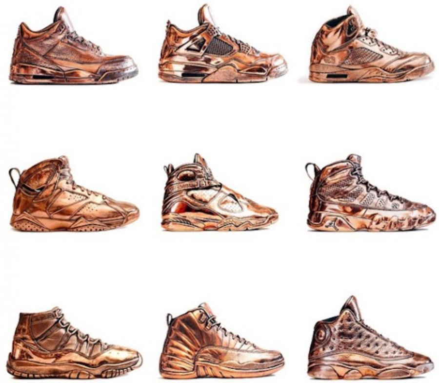 专为,骨灰,级,粉丝,打造,Air,Jordan,球鞋,铜质  专为骨灰级粉丝打造，Air Jordan 球鞋铜质雕像
