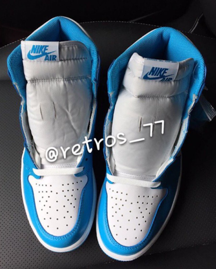 AJ1,Air Jordan 1 AJ1 北卡蓝再现，Air Jordan 1 Retro OG “UNC” 实物曝光