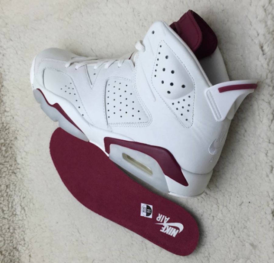 384664-116,AJ6,Air Jordan 7 384664-116AJ6 10 月发售，Air Jordan 6 “Maroon” 活力回归！