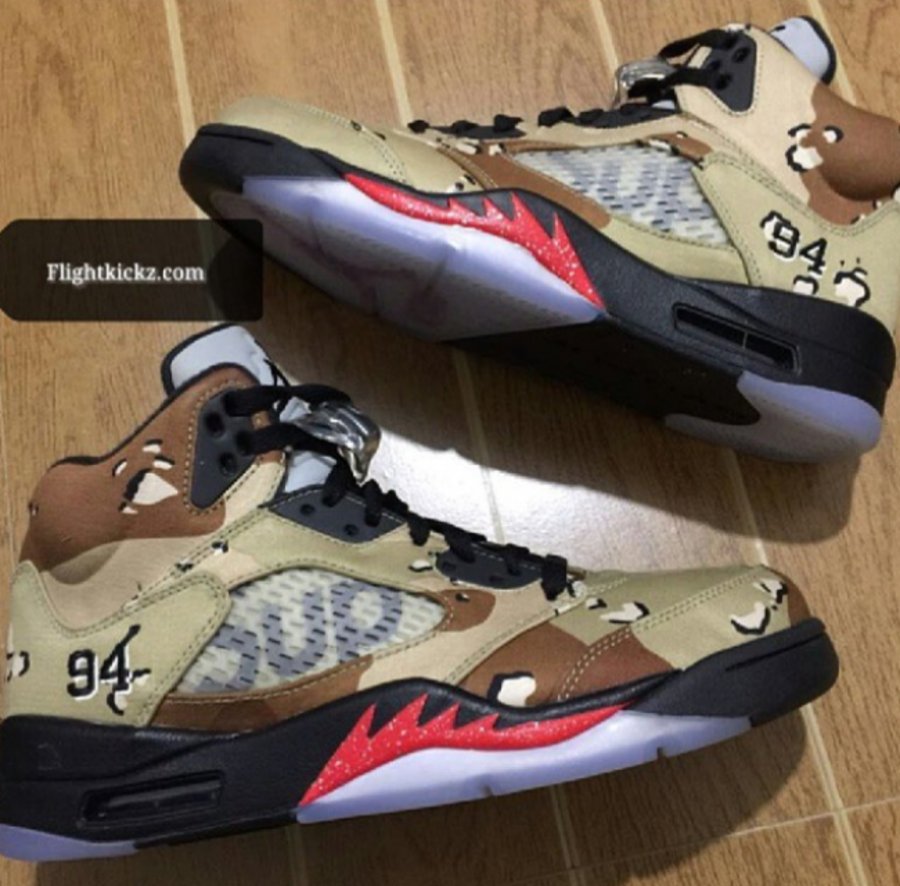 AJ5,Air Jordan 5 AJ5 Supreme x Air Jordan 5 “Camo” 更多清晰实物图赏