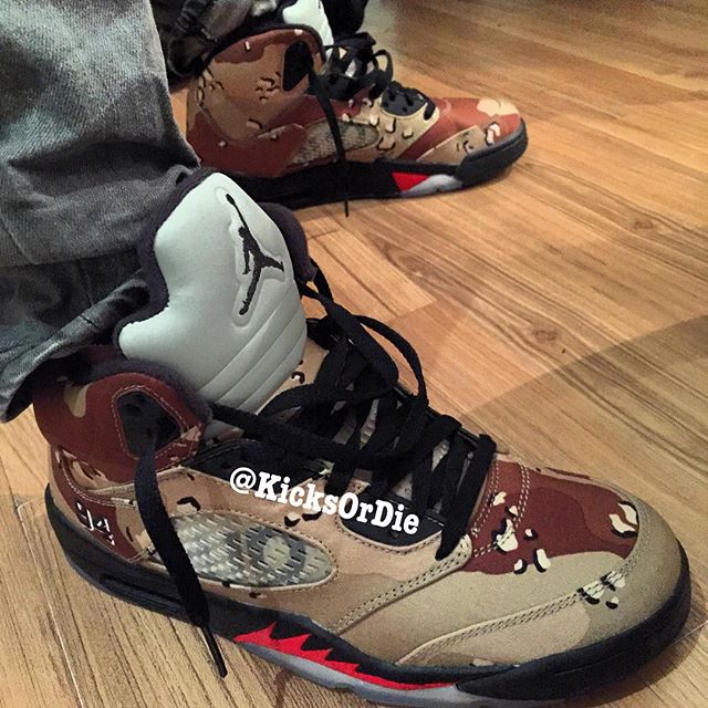 AJ5,Air Jordan 5 AJ5 Supreme x Air Jordan 5 “Camo” 更多实物图片曝光