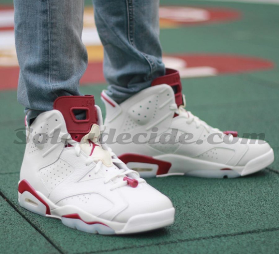 384664-116,AJ6,Air Jordan 6 384664-116AJ6 24 年后首次复刻，Air Jordan 6 “Maroon” 上脚实拍