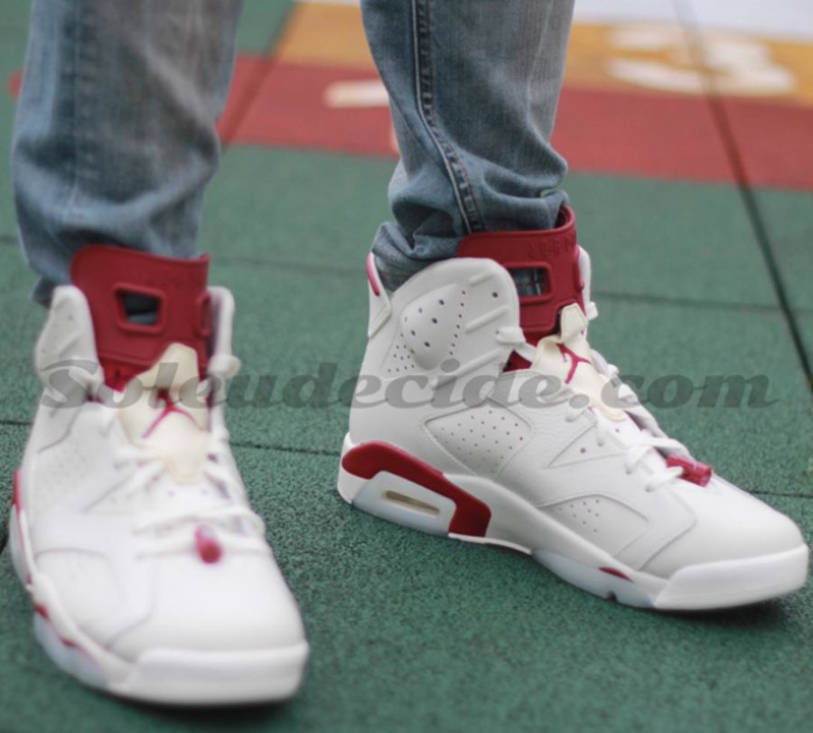 384664-116,AJ6,Air Jordan 6 384664-116AJ6 24 年后首次复刻，Air Jordan 6 “Maroon” 上脚实拍