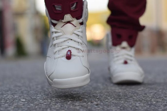 384664-116,AJ6,Air Jordan 6 384664-116AJ6 Air Jordan 6 “Maroon” 上脚实拍近赏