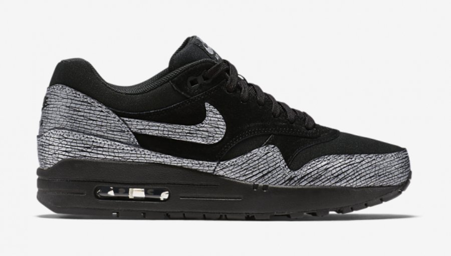 Air Max 1,Nike  冰裂黑银 Nike Air Max 1 PRM “Metallic Silver” 登场