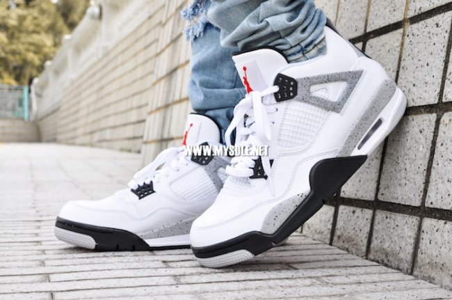 308496-104,AJ4,Air Jordan 4 308496-104AJ4 Air Jordan 4 “White Cement” OG ’89 实物上脚