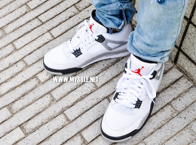 308496-104,AJ4,Air Jordan 4 308496-104AJ4 Air Jordan 4 “White Cement” OG ’89 实物上脚