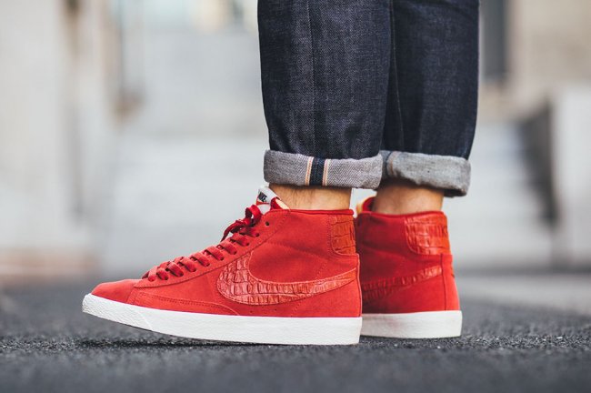 638261-601,Blazer,Nike 638261-601 Nike Blazer Mid PRM VNTG “Red Croc” 惊艳登场