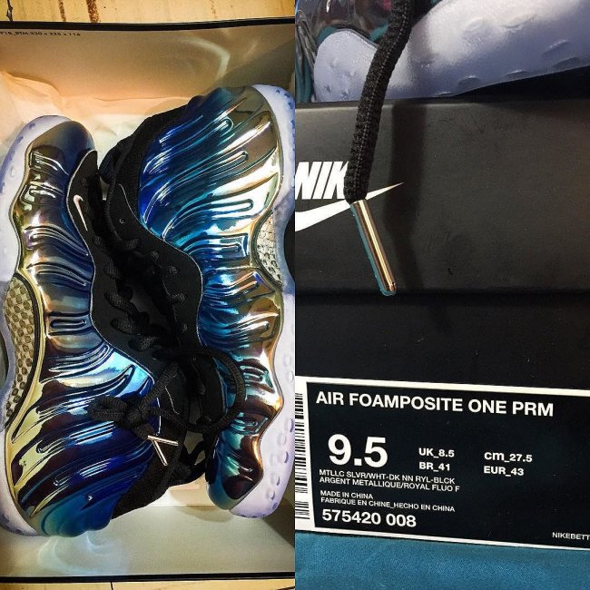 575420-008,Foamposite One,Foam 575420-008 Nike Air Foamposite One “Blue Mirror” 惊艳亮相