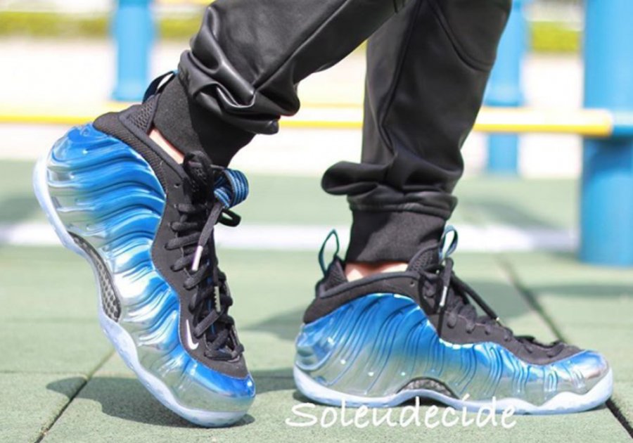 575420-008,Foamposite One,Foam 575420-008蓝镜喷 Nike Air Foamposite One “Blue Mirror” 上脚实拍