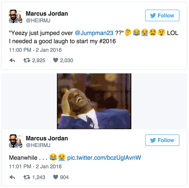 Marcus Jordan,Kanye West  乔丹之子 Marcus Jordan 回应侃爷的开炮