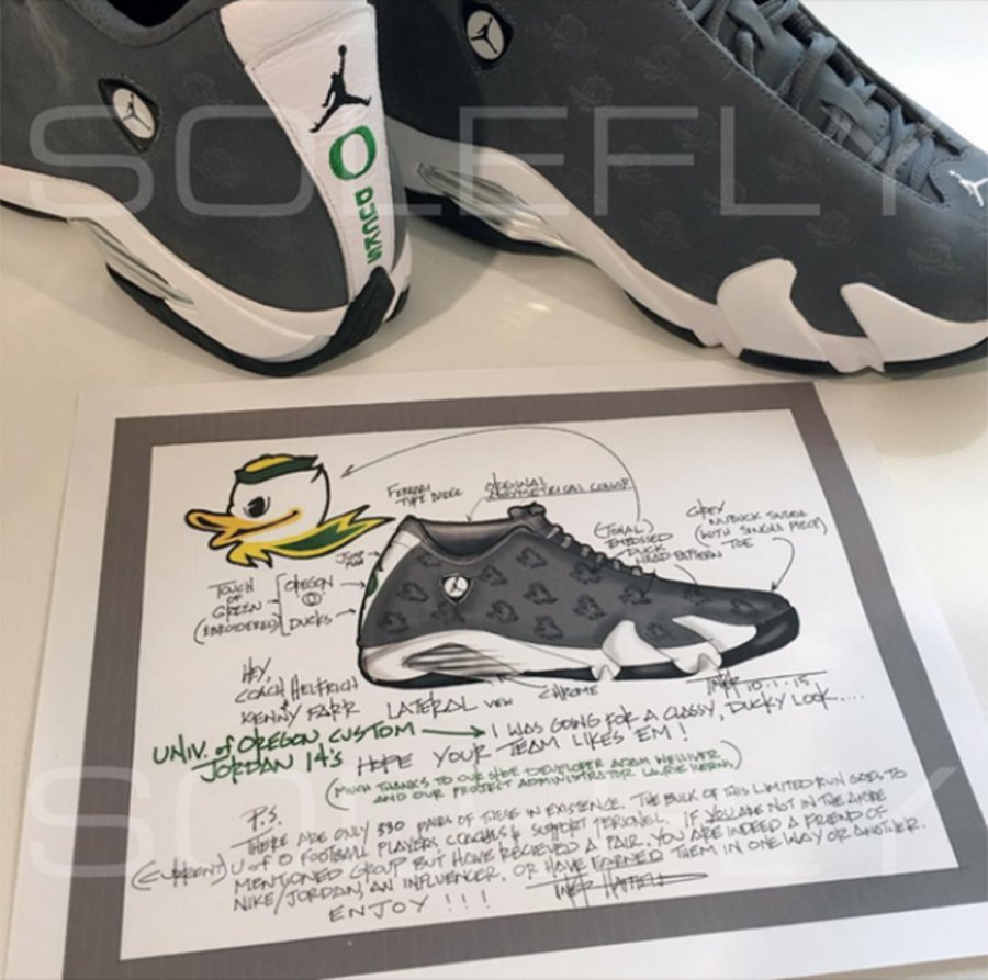 AJ14,Air Jordan 14 AJ14 2016发售信息官方 限量 330 双，Air Jordan 14 “Oregon Ducks” PE 亲友限定