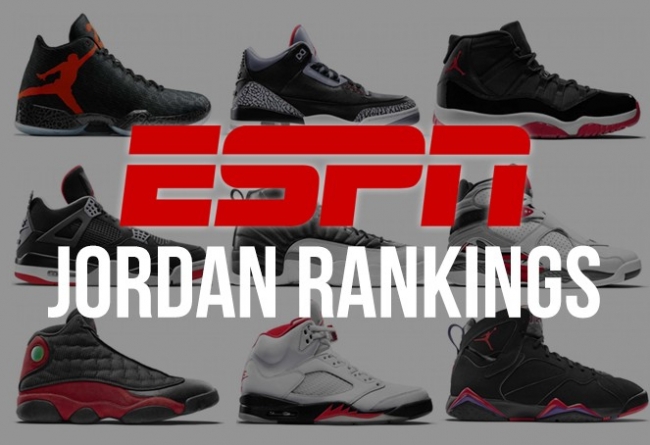 Air Jordan,AJ1,AJ3,AJ11  EPSN 也评选了 Air Jordan 1~XX9 的前十排名