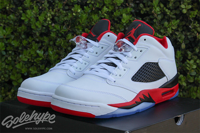 819171-101,AJ5,Air Jordan 5 819171-101AJ5低帮 白红 Air Jordan 5 Low “Fire Red” 实物图片近赏