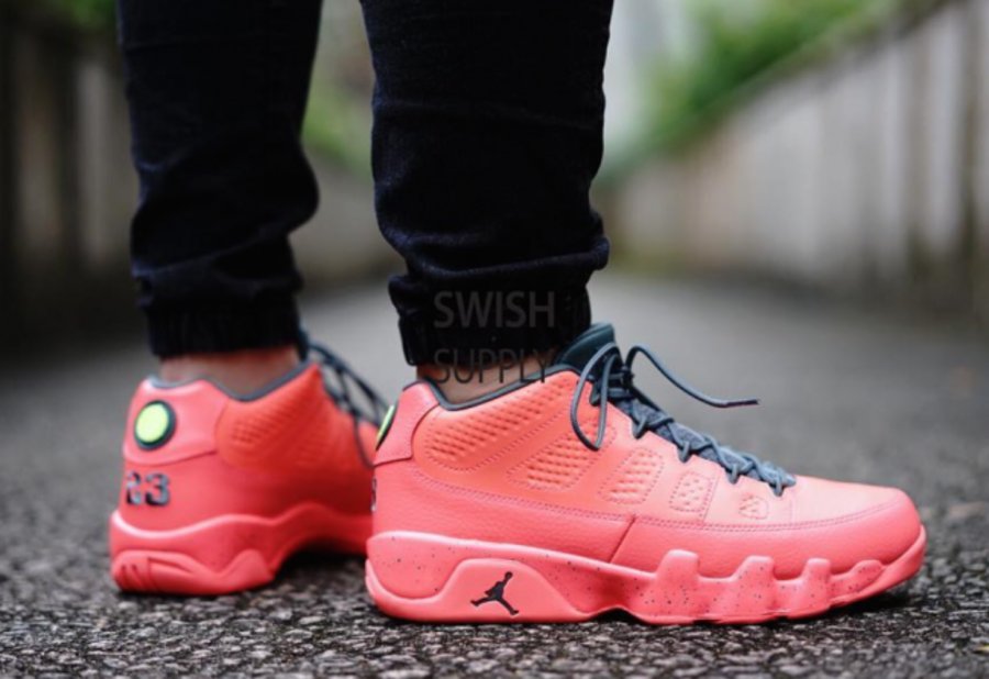 832822-805,AJ9,Air Jordan 9 832822-805AJ9低帮 活力配色 Air Jordan 9 Low “Bright Red” 上脚实拍