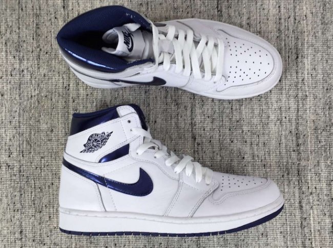 555088-106,AJ1,Air Jordan 1 Hi 555088-106AJ1 首次复刻，Air Jordan 1 High OG “Metallic Navy” 清晰图