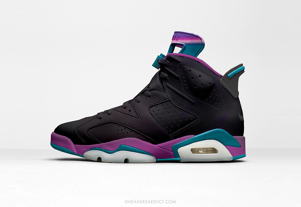 AJ6,Air Jordan 6 AJ6 2017 款 Air Jordan 6 “Hornets” 黄蜂配色效果渲染图