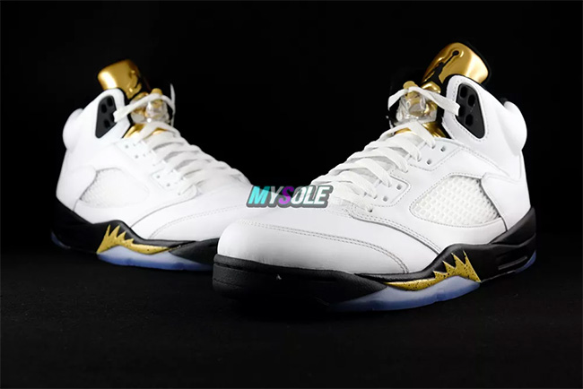 136027-133,AJ5,Air Jordan 5 136027-133AJ5 这华丽的大金鞋舌！Air Jordan 5 “Olympic” 全新图赏