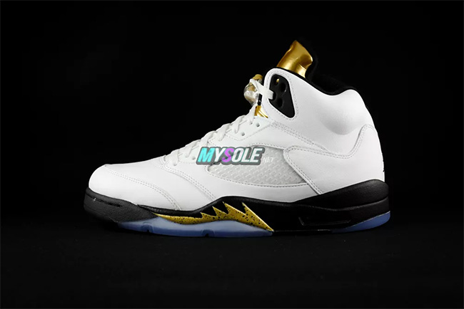 136027-133,AJ5,Air Jordan 5 136027-133AJ5 这华丽的大金鞋舌！Air Jordan 5 “Olympic” 全新图赏