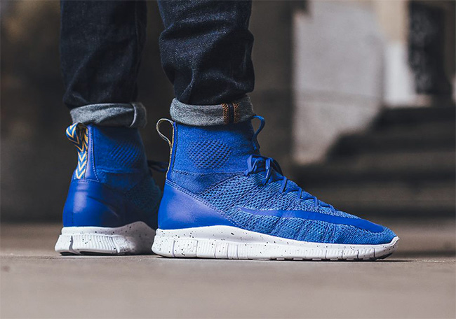 805554-400,Mercurial Superfly, 805554-400 Nike Free Flyknit Mercurial Superfly “Royal” 新色上脚实拍