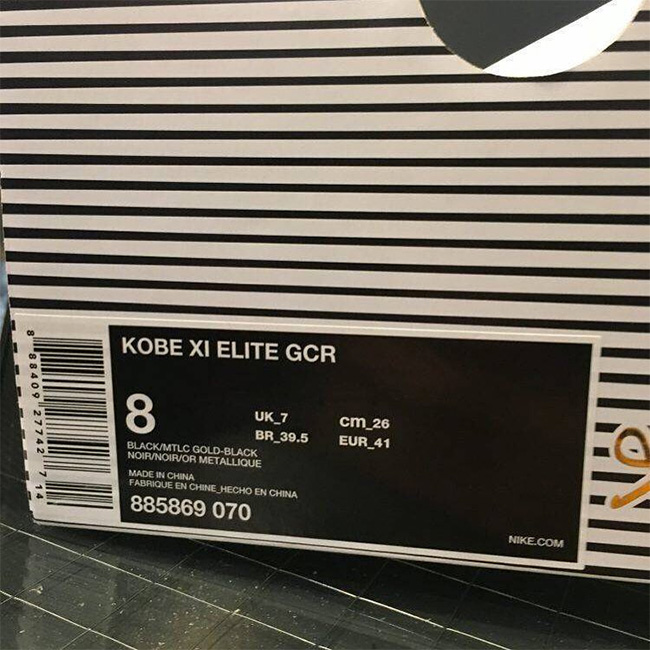 885869-070,Kobe 11,科比11代 885869-070 全新黑金科比战靴！Kobe 11 Elite Low “GCR” 亮相
