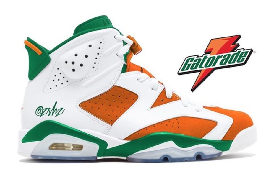 Air Jordan 6,AJ6,Gatorade  据说这就是佳得乐 Air Jordan 6 的最终配色方案！