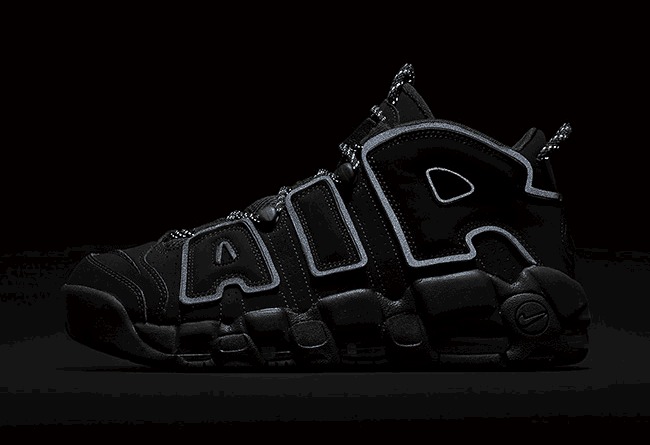 Nike,Air More Uptempo,414962-0  黑色诱惑！3M 反光加持的大 Air 将于本周发售！