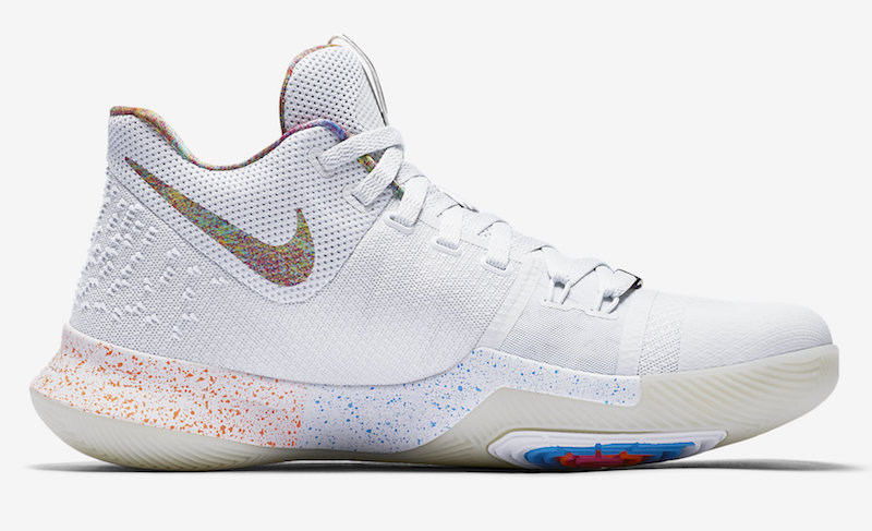 Nike, Kyrie 3,942206-001   这双绚丽多彩的  Kyrie 3 EYBL 将于本周发售！