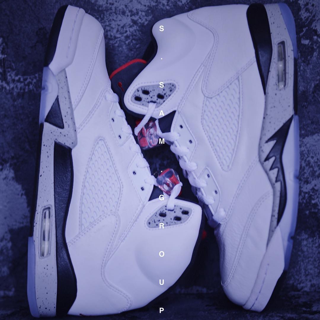 AJ5,Air Jordan 5,136027-104  白水泥配色！Air Jordan 5 “White Cement” 细节图释出！