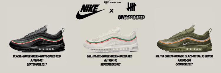 Nike,UNDEFEATED,Air Max 97  价格要上天！冠希晒出 UNDFTD x Air Max 97 白色版本