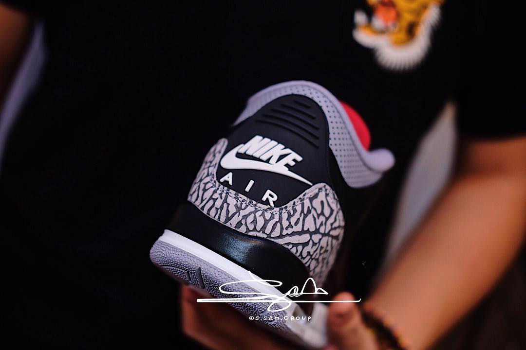 AJ3,Air Jordan 3  黑水泥配色 Air Jordan 3 实物图释出！