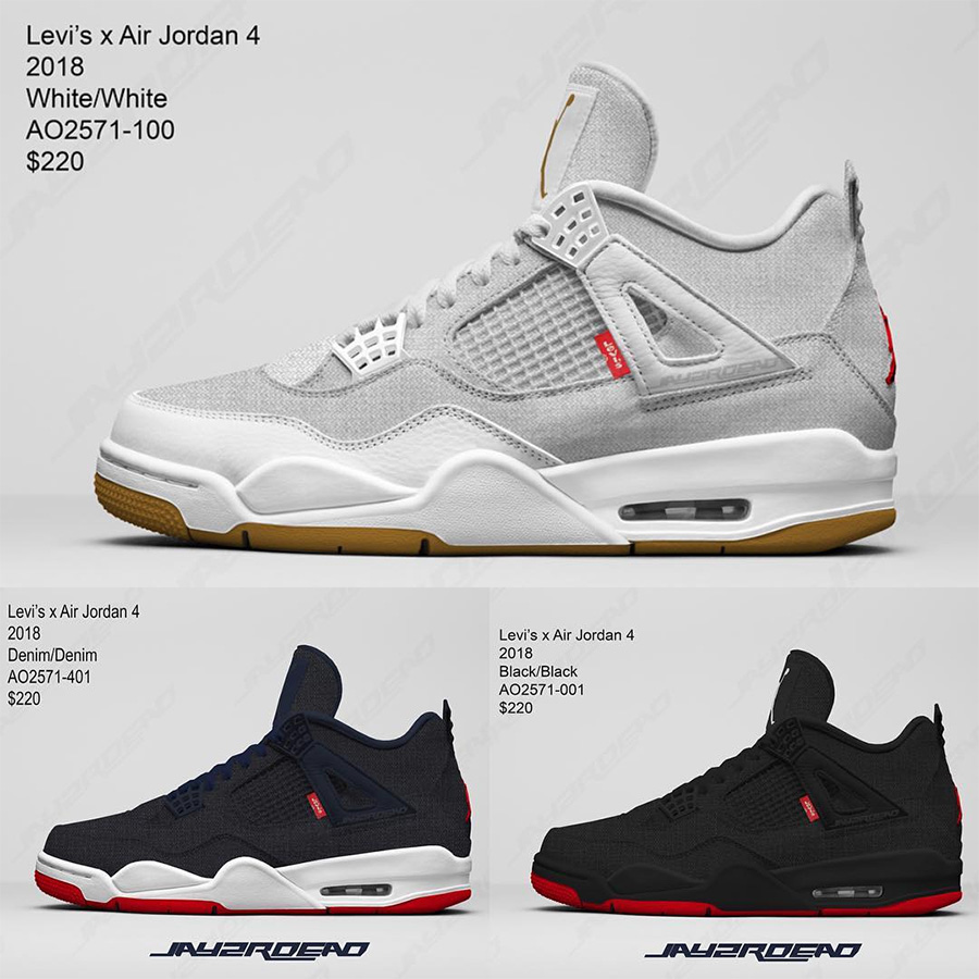 AJ4,Air Jordan 4,Levi’s,AO2571  重磅联名！Levi’s x Air Jordan 4 系列明年登场