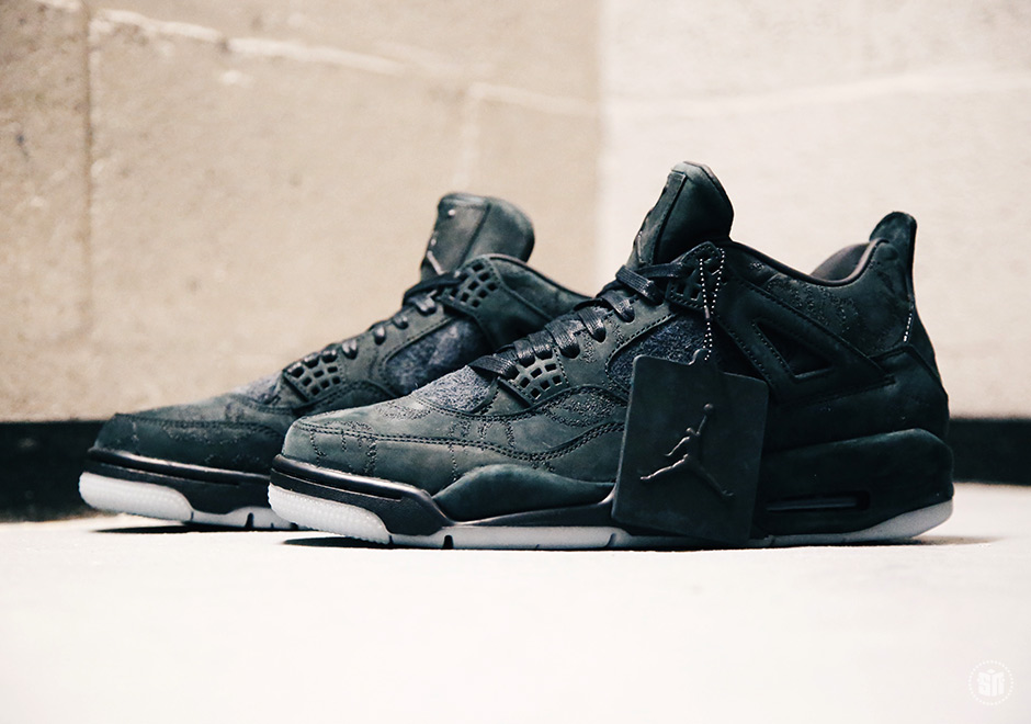 930155-001,AJ4,Air Jordan 4,KA  传闻下周登场！纯黑色 KAWS x Air Jordan 4 实物细节近赏