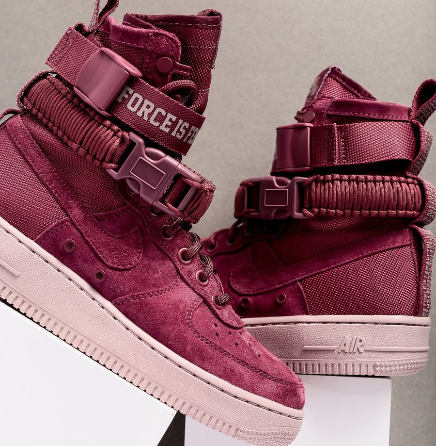 Nike,SF-AF1  酒红诱惑！全新配色 SF-AF1 WMNS 海外现已发售