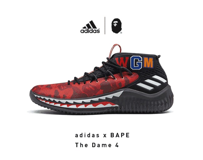 BAPE,DAME4,adidas  重磅联名来袭！BAPE x DAME 4 中国区发售信息释出