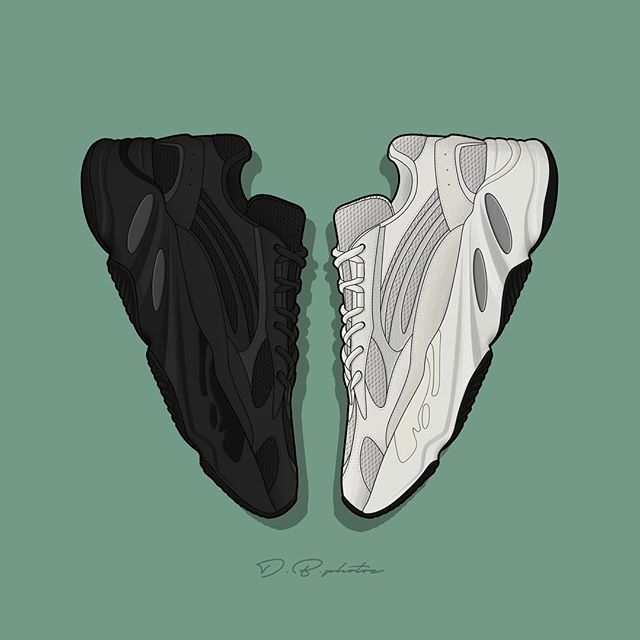 Yeezy 500,Yung-1,Yeezy  从 Yeezy 500/700 到 Yung-1，这组老爹鞋插画值得你收藏！