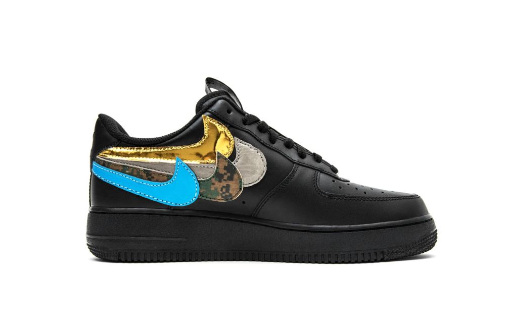 Nike,AF1,Air Force 1  重叠 Swoosh 设计又来了！这双定制 Air Force 1 限量一百双！