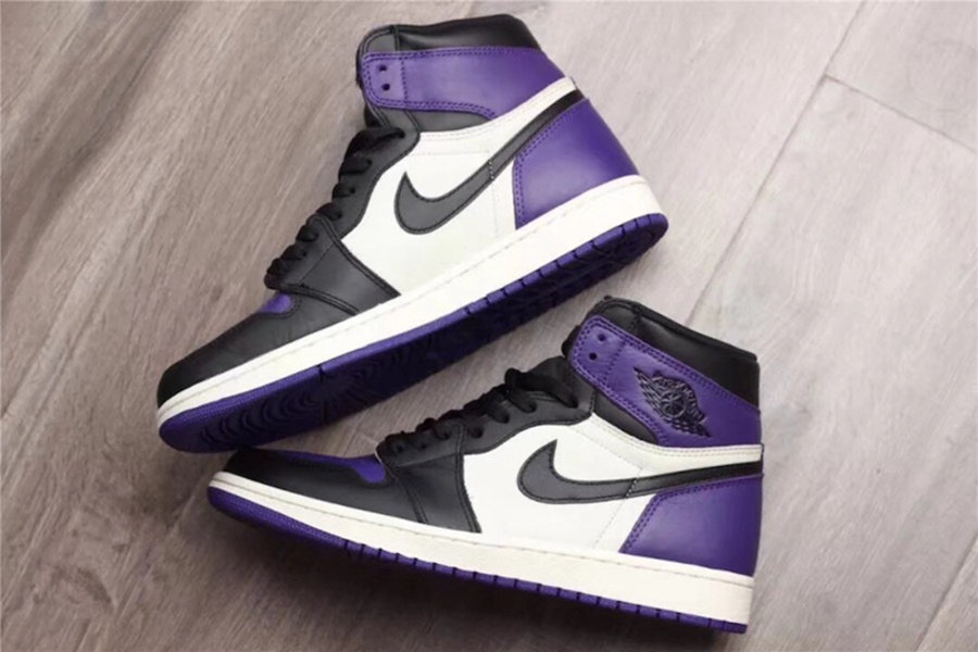 Air Jordan 1,AJ1,555088-501,开箱  黑紫脚趾来了！Air Jordan 1 “Court Purple” 实物细节图赏