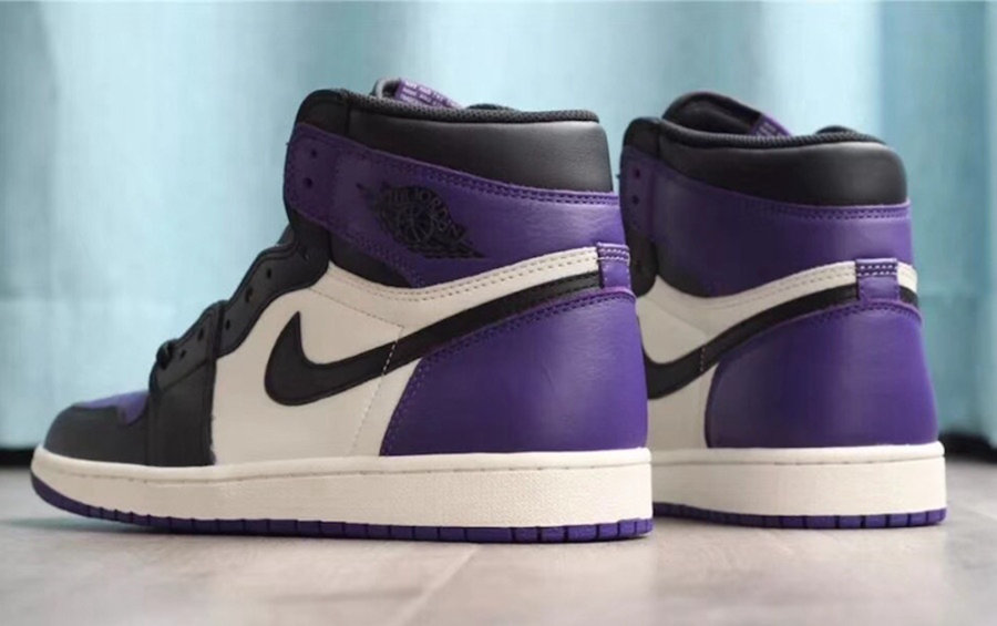 Air Jordan 1,AJ1,555088-501,开箱  黑紫脚趾来了！Air Jordan 1 “Court Purple” 实物细节图赏